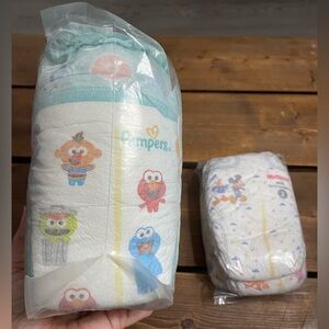 35pk NEW size 2 Pampers Baby Diapers with Cartoon Print - Sesame Street